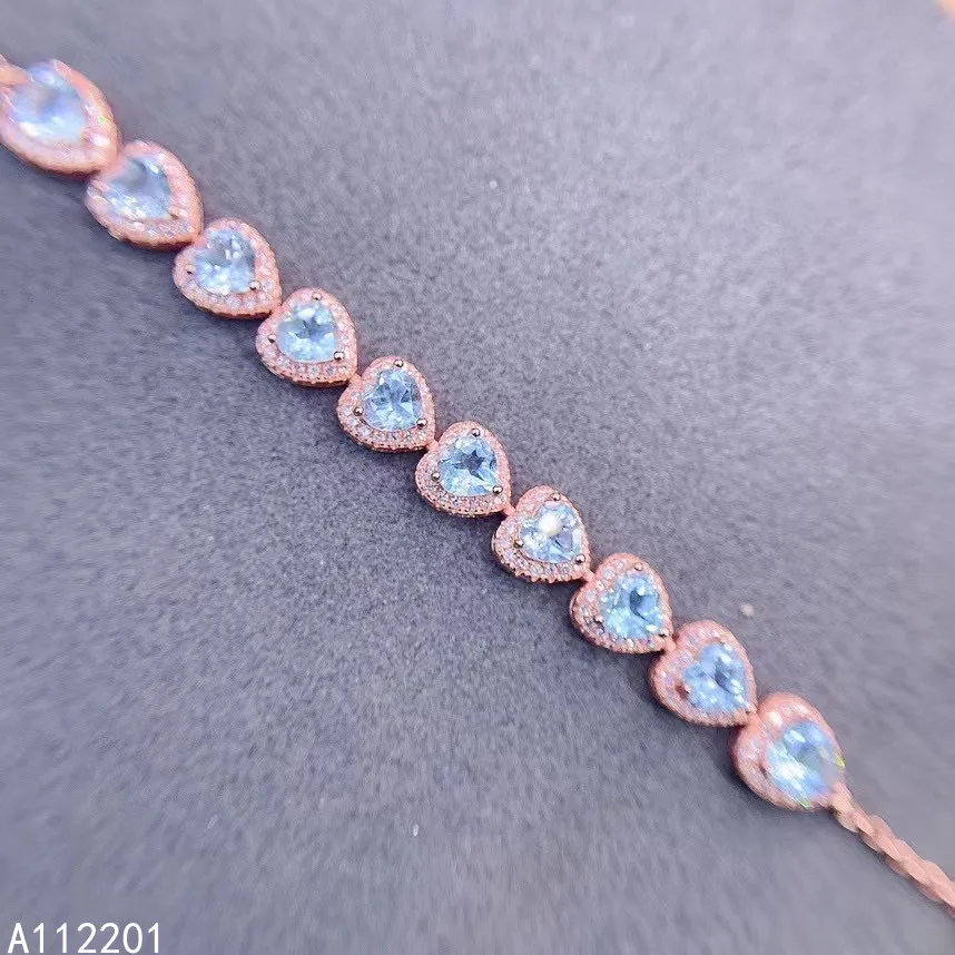 Fine Jewelry 925 Sterling Silver Inset With Natural Gem Women's Luxury Lovely Heart Aquamarine Hand Catenary Bracelet Support De
Fine Jewelry 925 Sterling Silver Inset With Natural Gem Women's Luxury Lovely Heart Aquamarine Hand Catenary Bracelet Support De