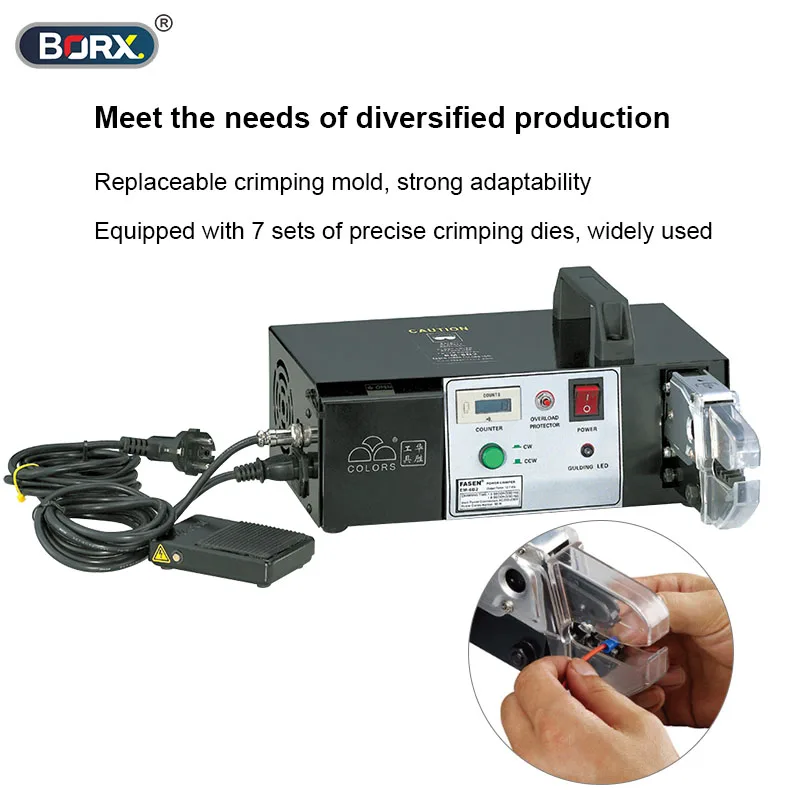 BORX Electric Terminal Crimping Machine 10mm² Cable Wire Insulated Terminals Crimper Pliers with Crimp die Cable Pressing Tools
BORX Electric Terminal Crimping Machine 10mm² Cable Wire Insulated Terminals Crimper Pliers with Crimp die Cable Pressing Tools