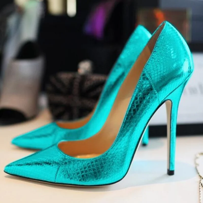 Sexy Mirror Leather Pointy Toe Stiletto Heels Pumps Slip-on 12cm Shallow Aqua Shoes Shinny Printed Celebrating Banquet Shoes
Sexy Mirror Leather Pointy Toe Stiletto Heels Pumps Slip-on 12cm Shallow Aqua Shoes Shinny Printed Celebrating Banquet Shoes