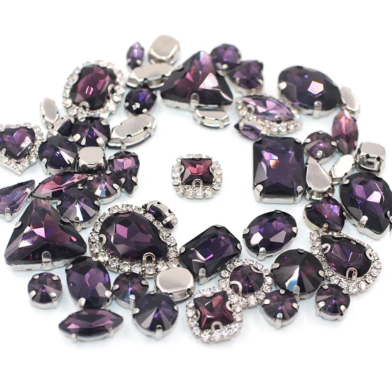 50pcs/Bag Deep Purple Mixed Shape Sew on Glass Rhinestone Silver Claw Crystal Buckle Diy Wedding Decoration Clothes/Shoe/Dress
50pcs/Bag Deep Purple Mixed Shape Sew on Glass Rhinestone Silver Claw Crystal Buckle Diy Wedding Decoration Clothes/Shoe/Dress