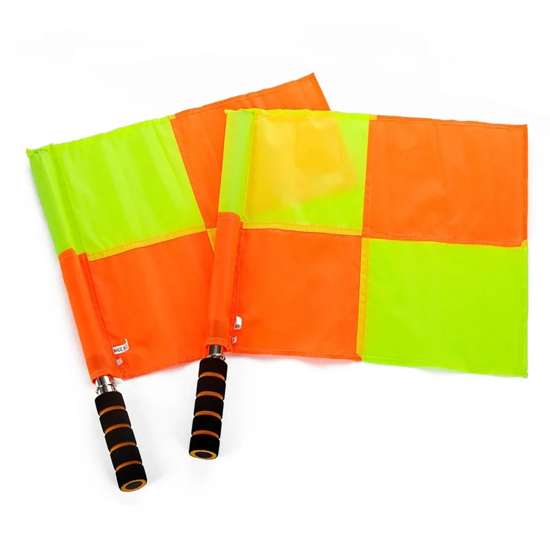 1pair Soccer Linesman Referee Flags Red Yellow Checkered Offside Hand Flags for Soccer Football Match with Stainless Steel Rods
1pair Soccer Linesman Referee Flags Red Yellow Checkered Offside Hand Flags for Soccer Football Match with Stainless Steel Rods