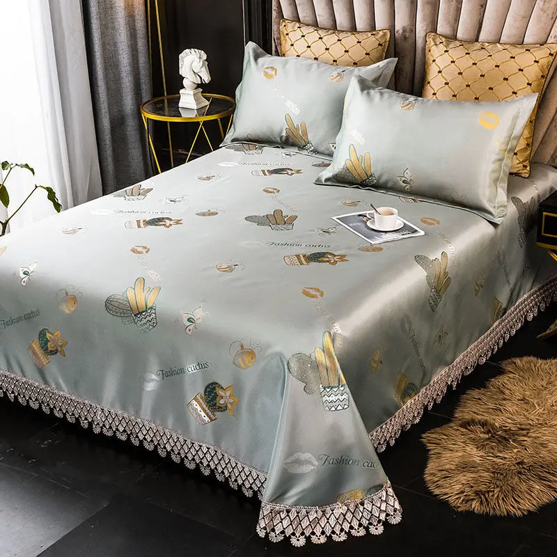Plant-Printed Bed Sheet Ice Silk Jacquard Mat Pillowcase, Light Luxury And Elegant, An Artifact For Naked Sleeping
Plant-Printed Bed Sheet Ice Silk Jacquard Mat Pillowcase, Light Luxury And Elegant, An Artifact For Naked Sleeping