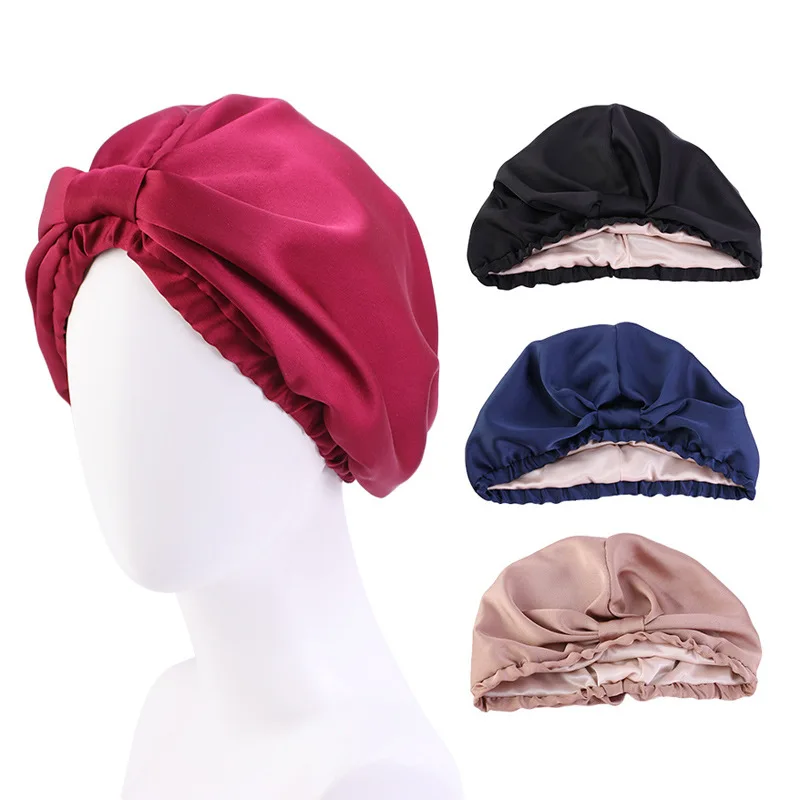 Simulated silk knot double-layered nightcap moon hat satin home hat hair care cap head scarf women 2pcs
Simulated silk knot double-layered nightcap moon hat satin home hat hair care cap head scarf women 2pcs