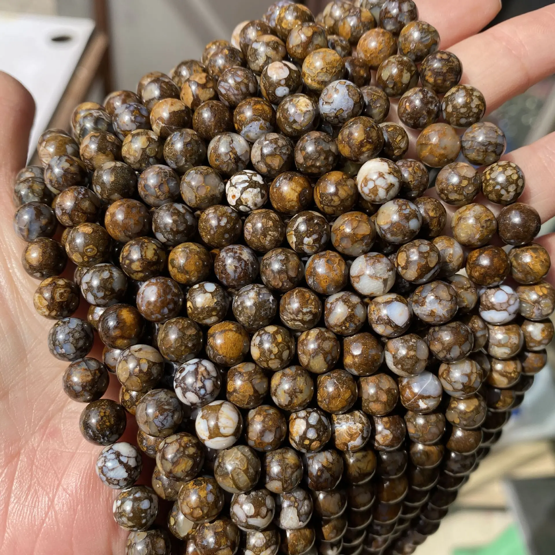 Natural Stone Loose Round 6/8/10mm Beads Strand Brown Coffee Boulder Fire Lace Opal Stone Beads
Natural Stone Loose Round 6/8/10mm Beads Strand Brown Coffee Boulder Fire Lace Opal Stone Beads