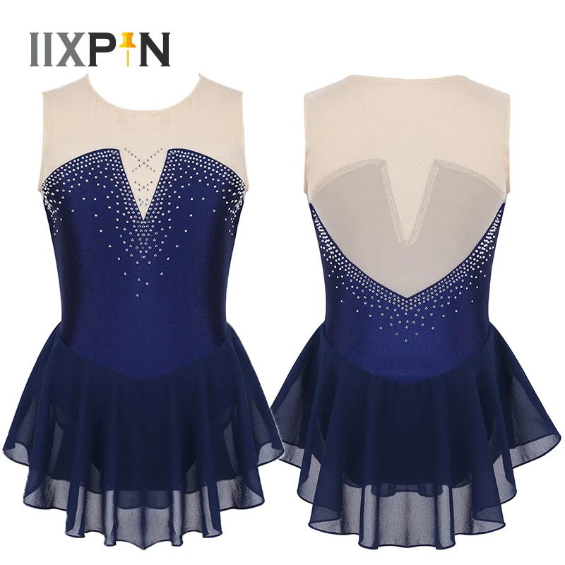 Girls Leotard Figure Skating Dress Ballet on Ice Sparkly Rhinestone Mesh balett dress for child gymnastic dress ballet Dancewear
Girls Leotard Figure Skating Dress Ballet on Ice Sparkly Rhinestone Mesh balett dress for child gymnastic dress ballet Dancewear