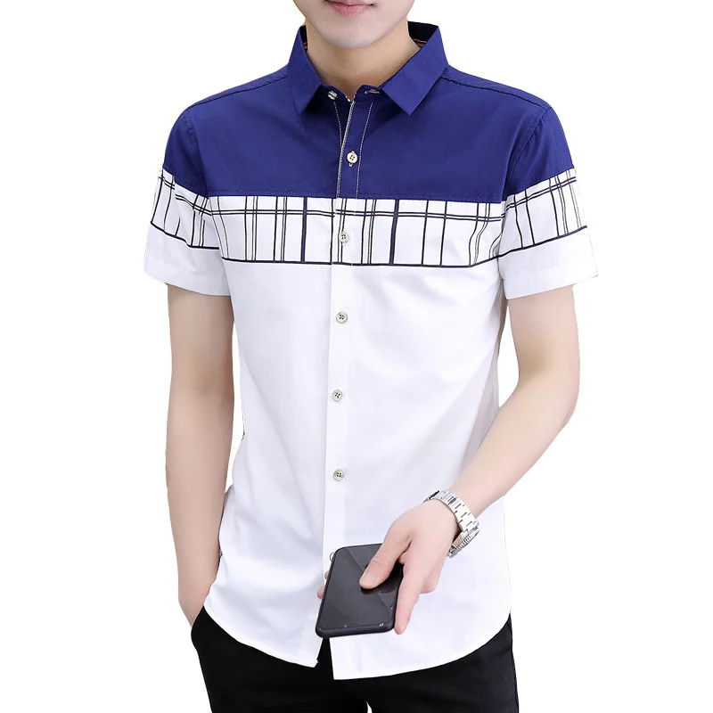 Fashion Shirts For Men's Loose Youth All-match Short Sleeve Blouse Handsome Color Matching Soft Trend Casual Personality Button
Fashion Shirts For Men's Loose Youth All-match Short Sleeve Blouse Handsome Color Matching Soft Trend Casual Personality Button