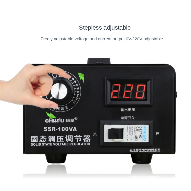 SSR- 100Va Single Phase Solid State Voltage Regulator Scr Electronic Voltage Regulator 0-220V Heater
SSR- 100Va Single Phase Solid State Voltage Regulator Scr Electronic Voltage Regulator 0-220V Heater