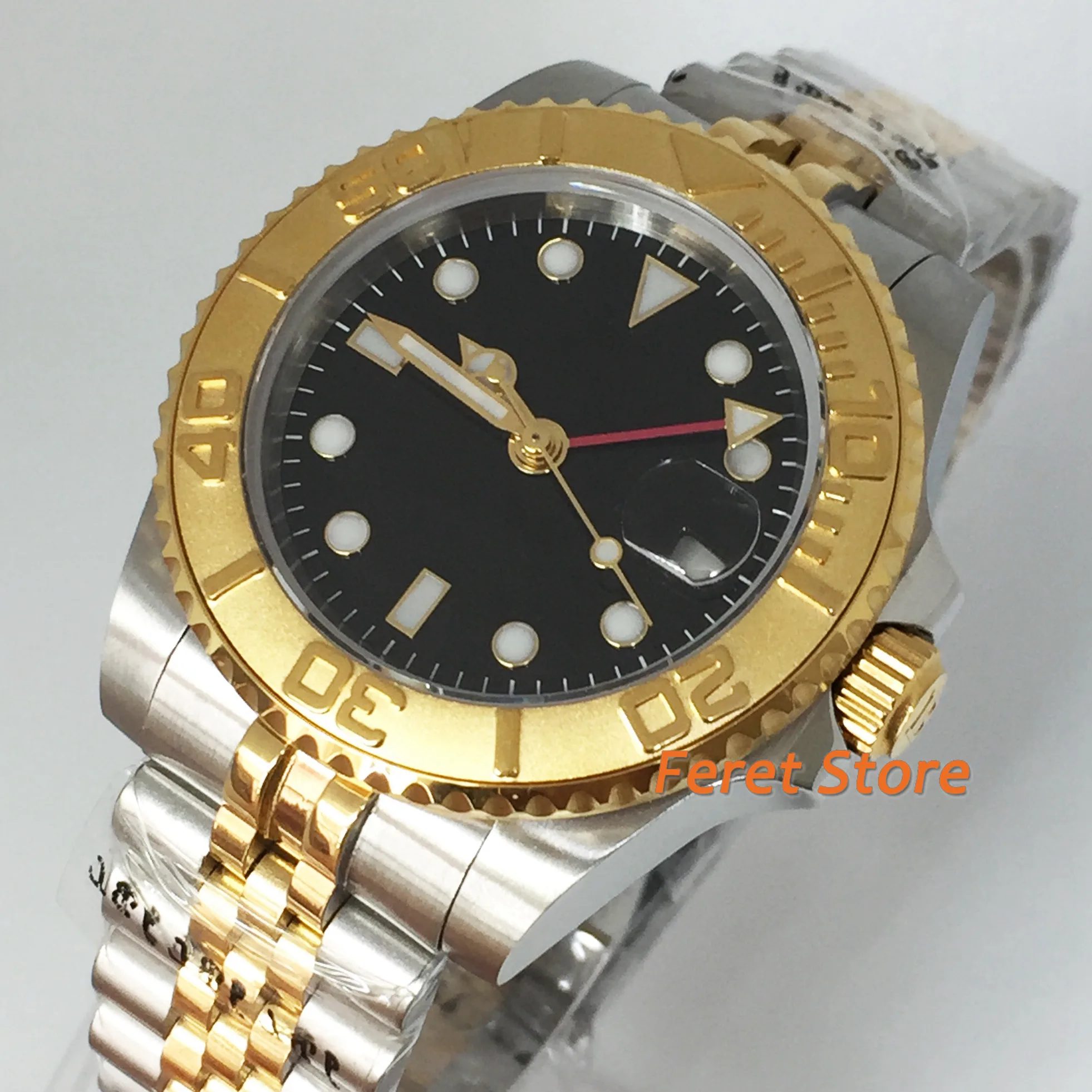 BLIGER 40mm Top luxury men's Watch Luminous dial gold case Jubilee Sapphire Glass red GMT hands Automatic Watch
BLIGER 40mm Top luxury men's Watch Luminous dial gold case Jubilee Sapphire Glass red GMT hands Automatic Watch