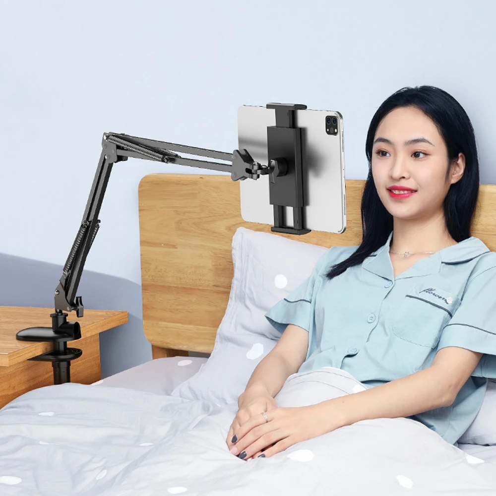 Aluminum Tablet Desk Bed Mount Lazy Stand Adjustable Cell Phone Long Arm Holder for iPad 4 Pro 11 12.9 /Air/Surface Go/Yoga Book
Aluminum Tablet Desk Bed Mount Lazy Stand Adjustable Cell Phone Long Arm Holder for iPad 4 Pro 11 12.9 /Air/Surface Go/Yoga Book