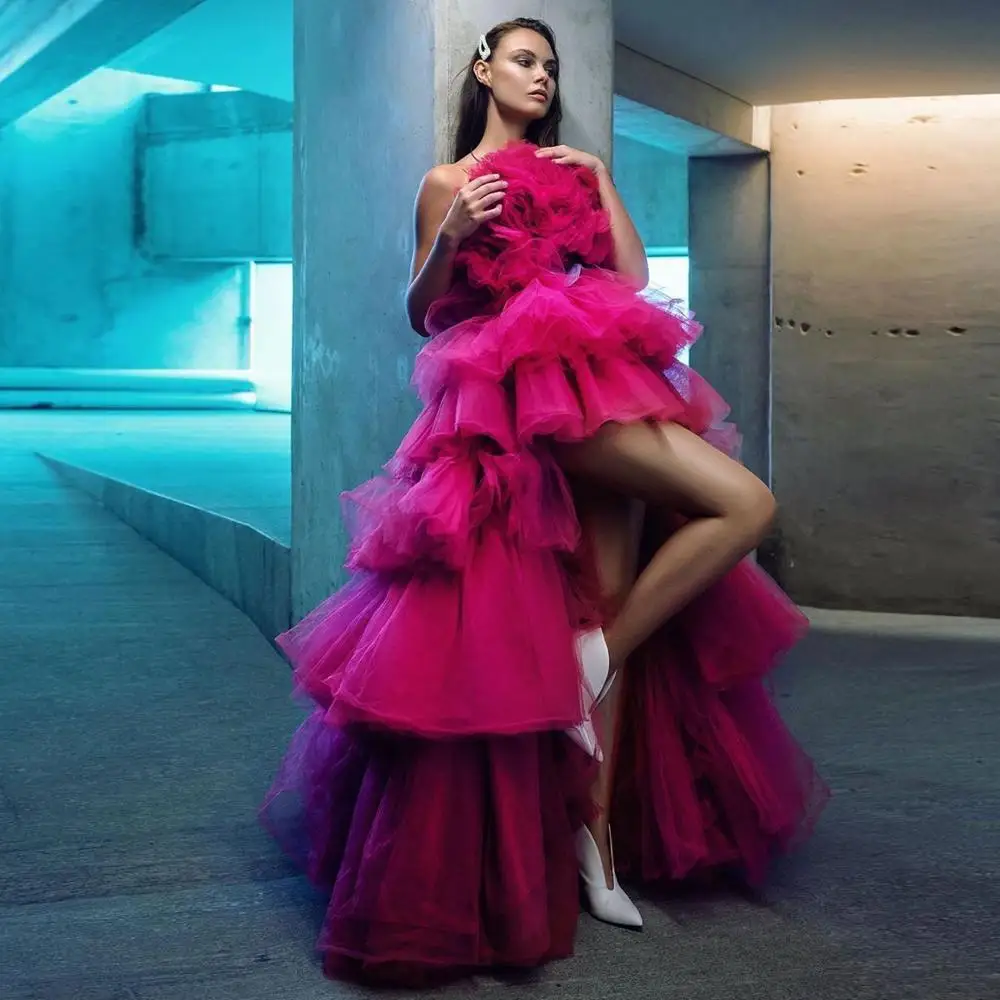 Fashion Extra Puffy High Low Ruffled Tulle Dresses Long Tutu Dress Women 2022 Tiered Strapless Ball Gown Prom Dress Custom Made
Fashion Extra Puffy High Low Ruffled Tulle Dresses Long Tutu Dress Women 2022 Tiered Strapless Ball Gown Prom Dress Custom Made