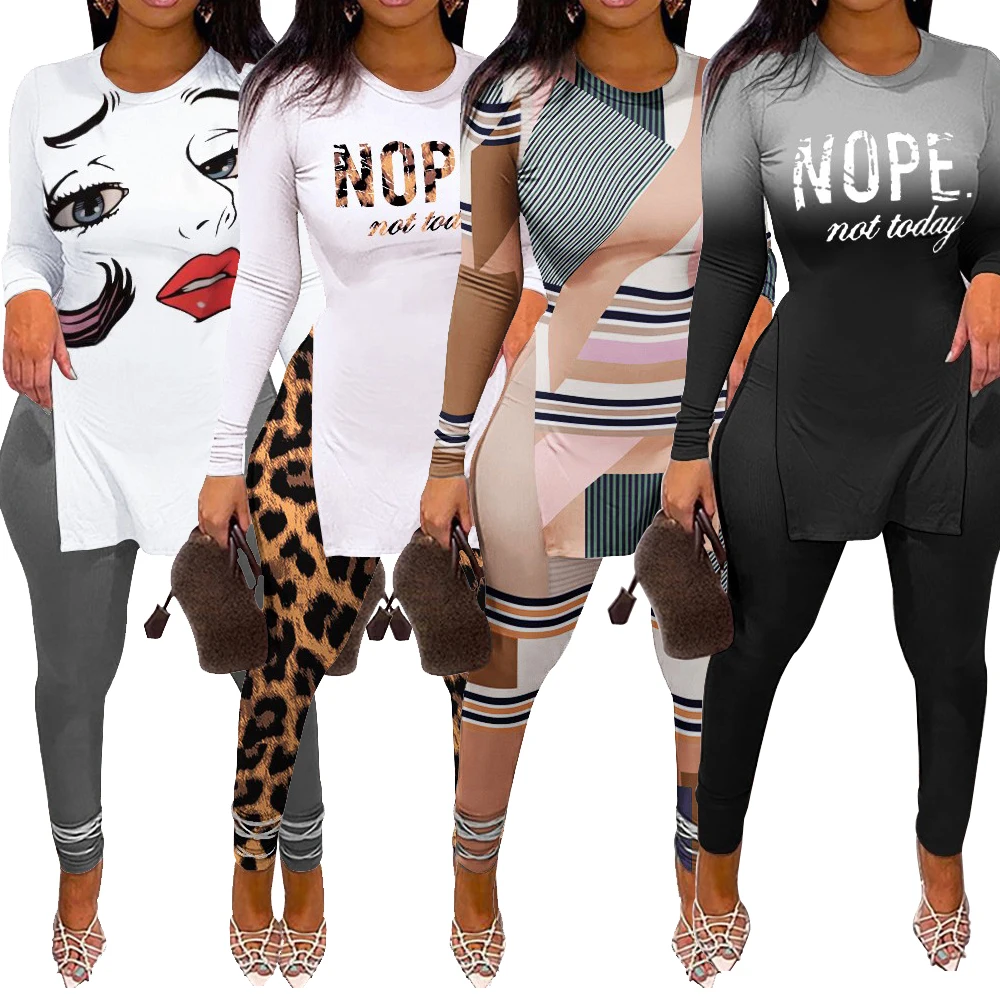 Fashionable and casual women's 2021 autumn gradient color split letter printing suit New two-piece long-sleeved trousers
Fashionable and casual women's 2021 autumn gradient color split letter printing suit New two-piece long-sleeved trousers