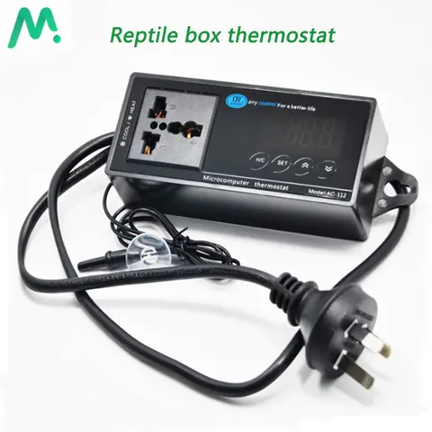 Digital Intelligent Plug-In Thermostat LED Socket Heating Temperature Controller EU/UK For Aquarium Reptiles Accessories Pet Use