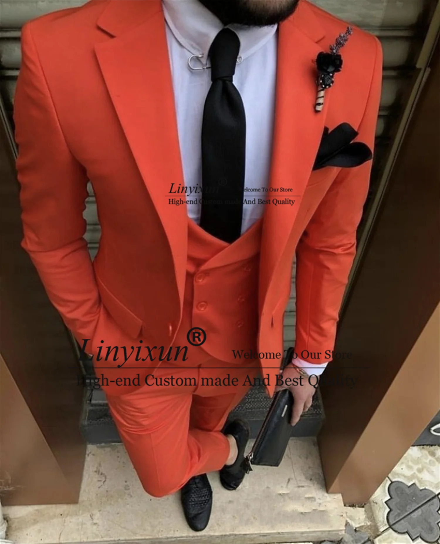 Fashion Orange Men Suits Notch Lapel Groom Wedding Tuxedo 3 Pieces Set Male Prom Party Blazer Slim Fit Ropa hombre Costume Homme
Fashion Orange Men Suits Notch Lapel Groom Wedding Tuxedo 3 Pieces Set Male Prom Party Blazer Slim Fit Ropa hombre Costume Homme