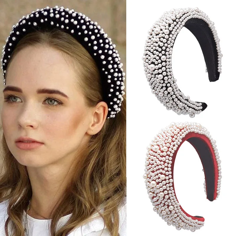 Luxury Full Rhinestone Headband for Women Padded Pearls Hairband Black Sliver Wide Headwear Hair Accessories
Luxury Full Rhinestone Headband for Women Padded Pearls Hairband Black Sliver Wide Headwear Hair Accessories