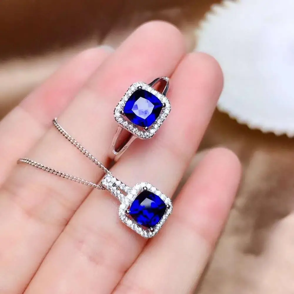 Real Natural Sapphire jewelry set Natural Real Sapphire 925 sterling silver 1pc pendant,1pc ring
Real Natural Sapphire jewelry set Natural Real Sapphire 925 sterling silver 1pc pendant,1pc ring