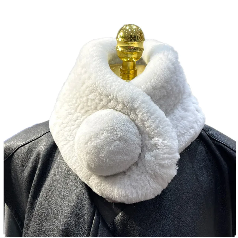 Real Rex Rabbit Fur Collar Scarf for Women Neck Shrug for Fall Winter Big Pompom Ball Scarves
Real Rex Rabbit Fur Collar Scarf for Women Neck Shrug for Fall Winter Big Pompom Ball Scarves