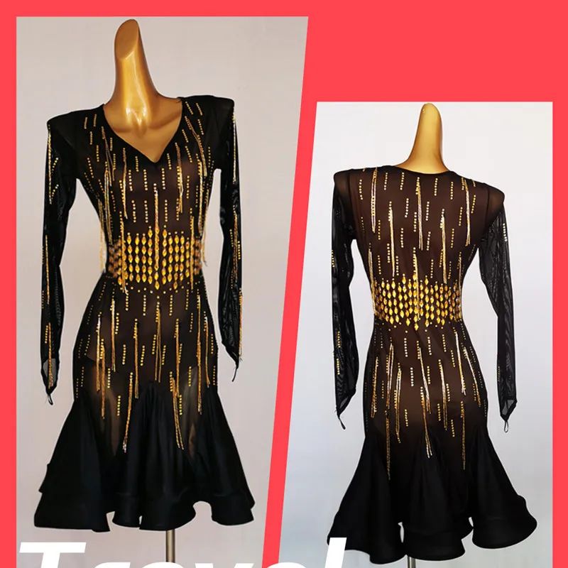 new high quality black latin competition dress Rumba cha cha salsa tango gold rhinestone dance dress S-XXXL lq233
new high quality black latin competition dress Rumba cha cha salsa tango gold rhinestone dance dress S-XXXL lq233
