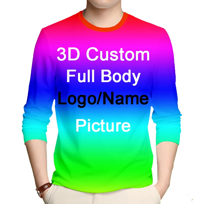 UJWI Design Brand Logo/Picture Anime Team Custom Men/Women DIY 3D Print T Shirt Casual Long Sleeve T-shirt Tops Tee Oversize
UJWI Design Brand Logo/Picture Anime Team Custom Men/Women DIY 3D Print T Shirt Casual Long Sleeve T-shirt Tops Tee Oversize