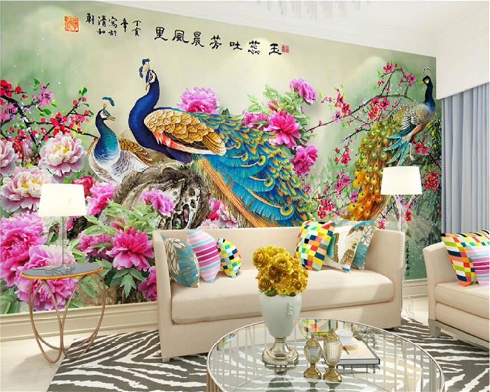 Customized Wallpaper 3D Murals Peacock Auspicious Bird Family TV Background Wall Living Room Bedroom Restaurant Decoration обои
Customized Wallpaper 3D Murals Peacock Auspicious Bird Family TV Background Wall Living Room Bedroom Restaurant Decoration обои