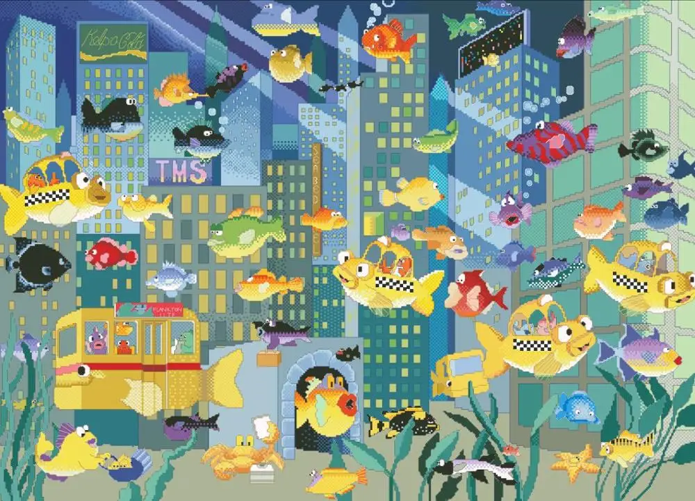 Fish city cross stitch package flowers 18ct 14ct 11ct cloth cotton thread embroidery DIY handmade needlework
Fish city cross stitch package flowers 18ct 14ct 11ct cloth cotton thread embroidery DIY handmade needlework