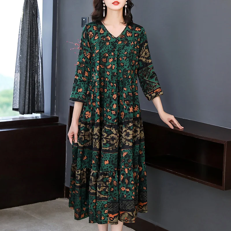 2022 New Spring Autumn 3/4 Sleeve Floral Dress Vintage Large Size Slim Women Clothing Elegant Dress D1393
2022 New Spring Autumn 3/4 Sleeve Floral Dress Vintage Large Size Slim Women Clothing Elegant Dress D1393