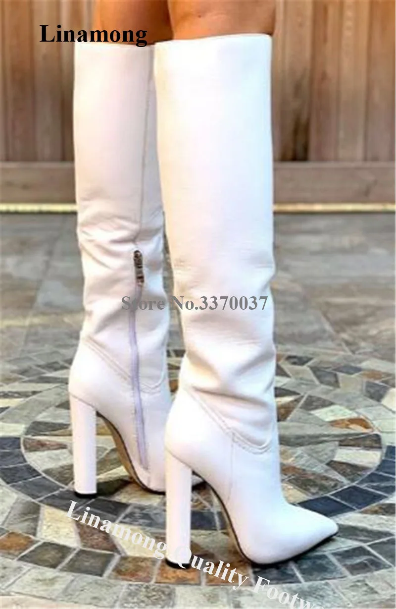 Linamong Elegant Women Pointed Toe Chunky Heel Knee High Boots White Leather Long Thick High Heel Boots Wedding Dress Shoes
Linamong Elegant Women Pointed Toe Chunky Heel Knee High Boots White Leather Long Thick High Heel Boots Wedding Dress Shoes