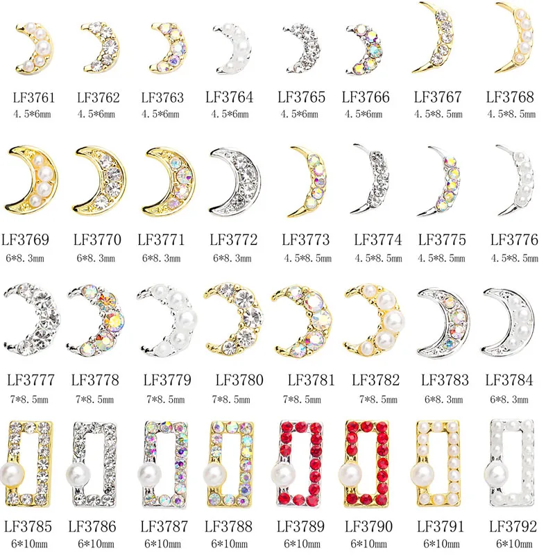 10pcs Moon Shape Gold Silver Alloy Strass Pearl/Crystal Rhinestones Nail Flatback Glitter Nail Ongles Charms Jewelry Accessories
10pcs Moon Shape Gold Silver Alloy Strass Pearl/Crystal Rhinestones Nail Flatback Glitter Nail Ongles Charms Jewelry Accessories