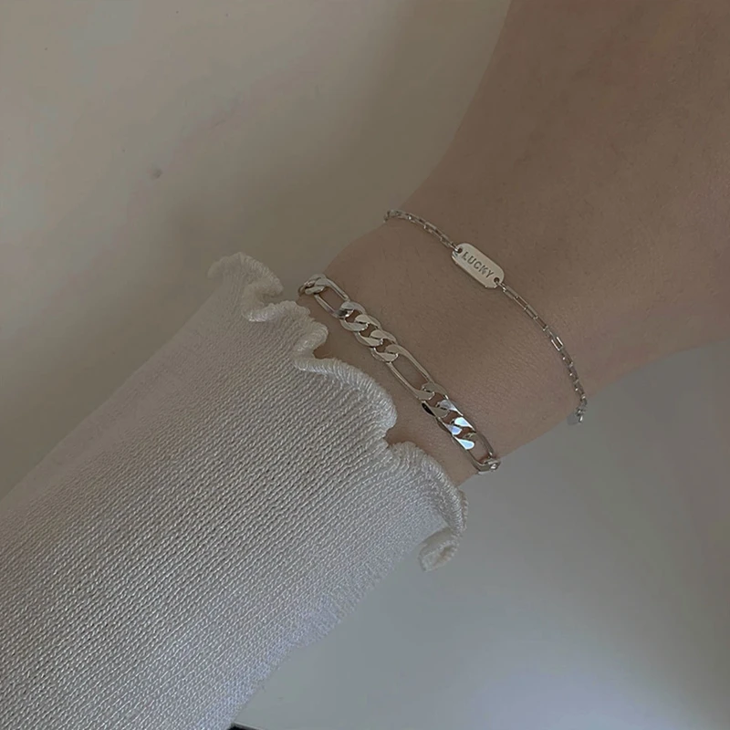 Silvology 925 Sterling Silver Square Lucky Letter Bracelets Wide Chain Minimalist Elegant Bracelets for Women 925 Office Jewelry
Silvology 925 Sterling Silver Square Lucky Letter Bracelets Wide Chain Minimalist Elegant Bracelets for Women 925 Office Jewelry