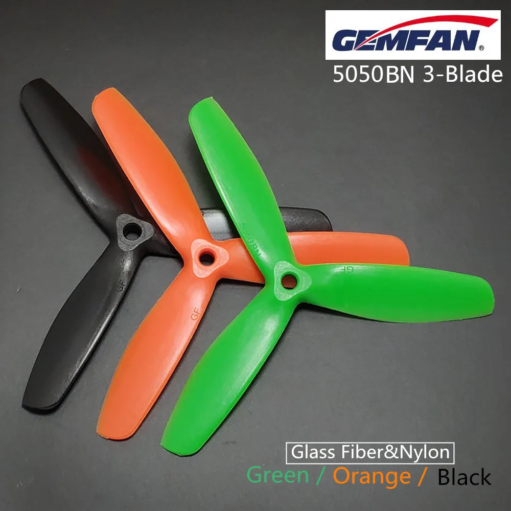 2pairs Gemfan 5inch 5050BN Bullnose 3-Blade Propeller Glass Fiber&Nylon 5mm Hole for RC DIY FPV Quadcopter accessories
2pairs Gemfan 5inch 5050BN Bullnose 3-Blade Propeller Glass Fiber&Nylon 5mm Hole for RC DIY FPV Quadcopter accessories