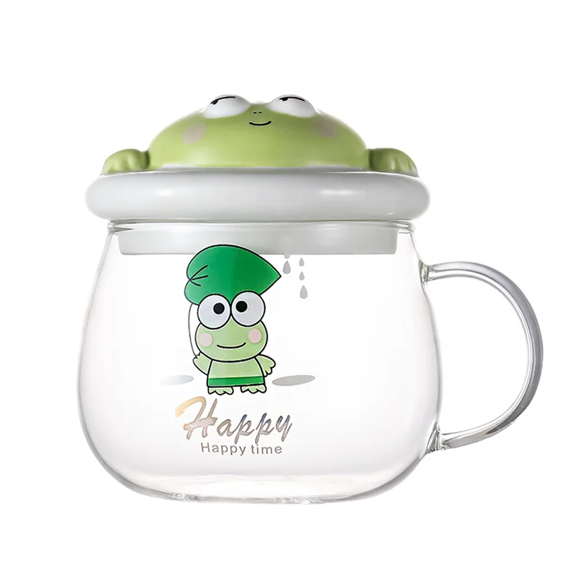 Japanese Lovely Frog Glass Creative Home Breakfast Cup Large Capacity Water Cup with Lid Spoon In Girls' Office
Japanese Lovely Frog Glass Creative Home Breakfast Cup Large Capacity Water Cup with Lid Spoon In Girls' Office