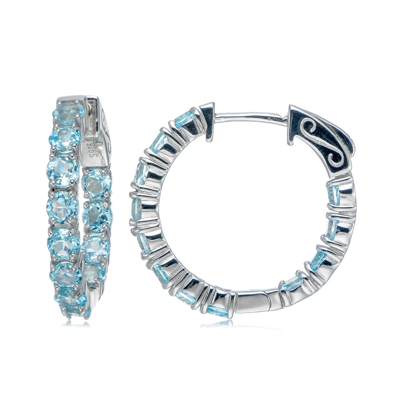Sky Blue Topaz Rhodium Over Sterling Silver Earrings crystals hoop earrings for women korean jewelry big hoop earrings unique
Sky Blue Topaz Rhodium Over Sterling Silver Earrings crystals hoop earrings for women korean jewelry big hoop earrings unique