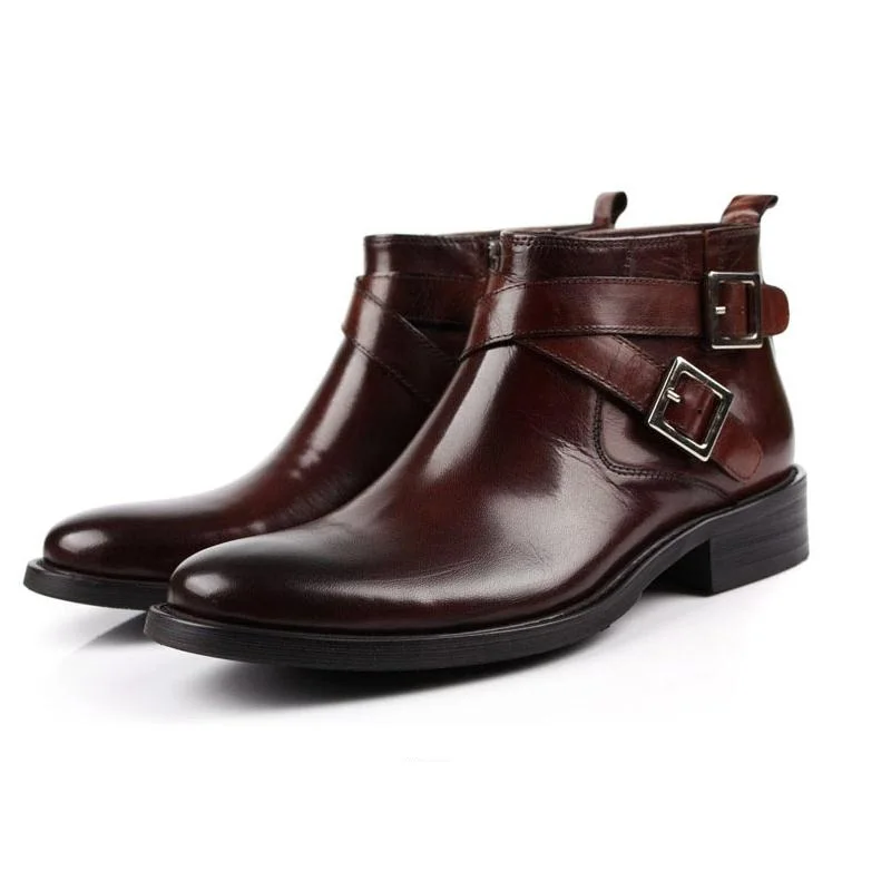 New Genuine Cow Leather Ankle Boots Men Business Dress Work Boots Mens Trendy Buckle Round-Toe Zip Short Boots Size 38-44
New Genuine Cow Leather Ankle Boots Men Business Dress Work Boots Mens Trendy Buckle Round-Toe Zip Short Boots Size 38-44