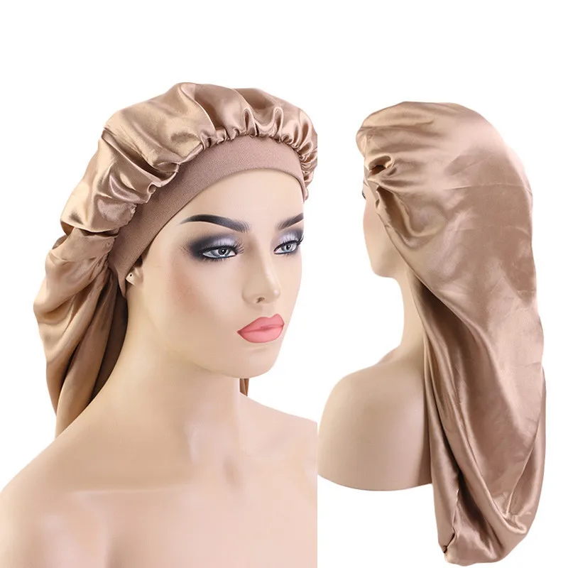 New fashion Long Satin Wide Band Bonnet Night Sleep Cap with high elastic Beauty hair Care for Women Men chemo Caps
New fashion Long Satin Wide Band Bonnet Night Sleep Cap with high elastic Beauty hair Care for Women Men chemo Caps