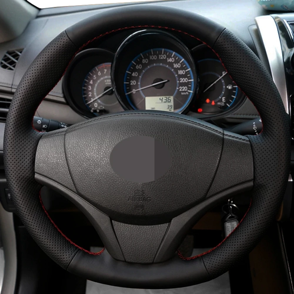 Car Products DIY Black Non-slip Breathable Genuine Leather Car Accessories Steering Wheel Cover For Toyota Vios 2014 2015 2016
Car Products DIY Black Non-slip Breathable Genuine Leather Car Accessories Steering Wheel Cover For Toyota Vios 2014 2015 2016