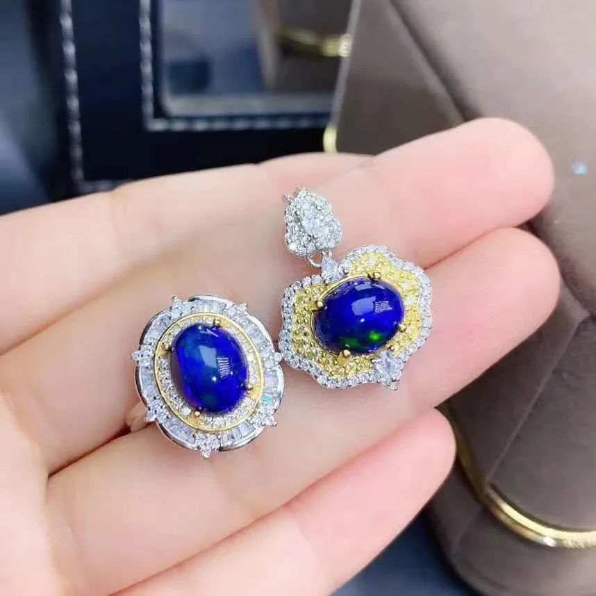 100% Natural Real Black Opal jewelry set Natural Real Black Opal 925 sterling silver 1pc pendant,1pc Ring
100% Natural Real Black Opal jewelry set Natural Real Black Opal 925 sterling silver 1pc pendant,1pc Ring