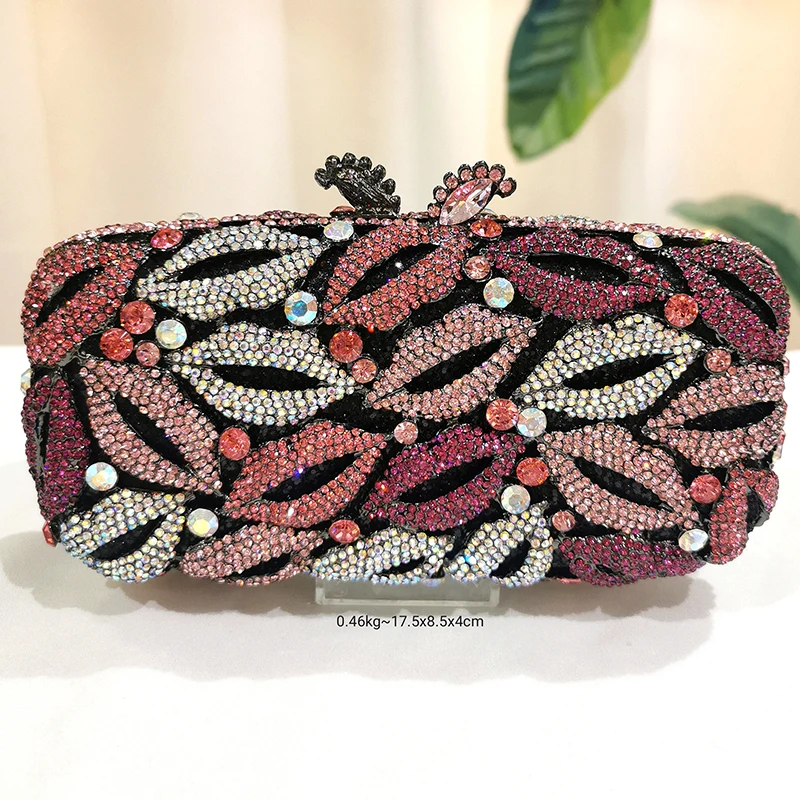 Multi-Colored Crystal Evening Clutch Bags For Wedding Party Luxury Black Handbags Mouth Shape Lady Girls Messenger Clutches
Multi-Colored Crystal Evening Clutch Bags For Wedding Party Luxury Black Handbags Mouth Shape Lady Girls Messenger Clutches