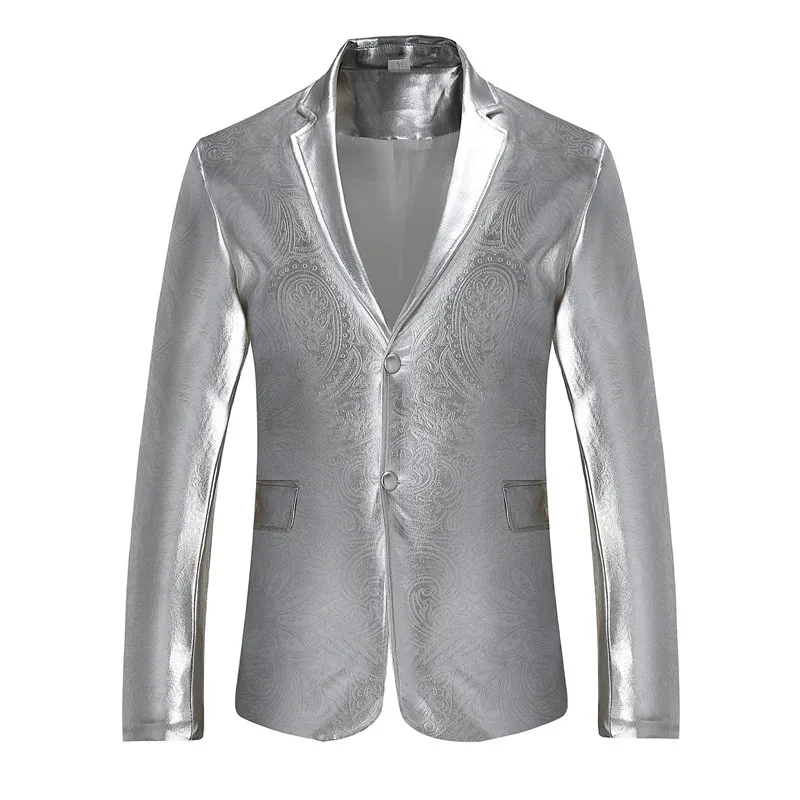 Mens Silver Paisley Blazer Jacket 2023 Brand Slim Fit Nightclub Blazer Men Business Formal Dress Blazer Stage Singers Costume
Mens Silver Paisley Blazer Jacket 2023 Brand Slim Fit Nightclub Blazer Men Business Formal Dress Blazer Stage Singers Costume