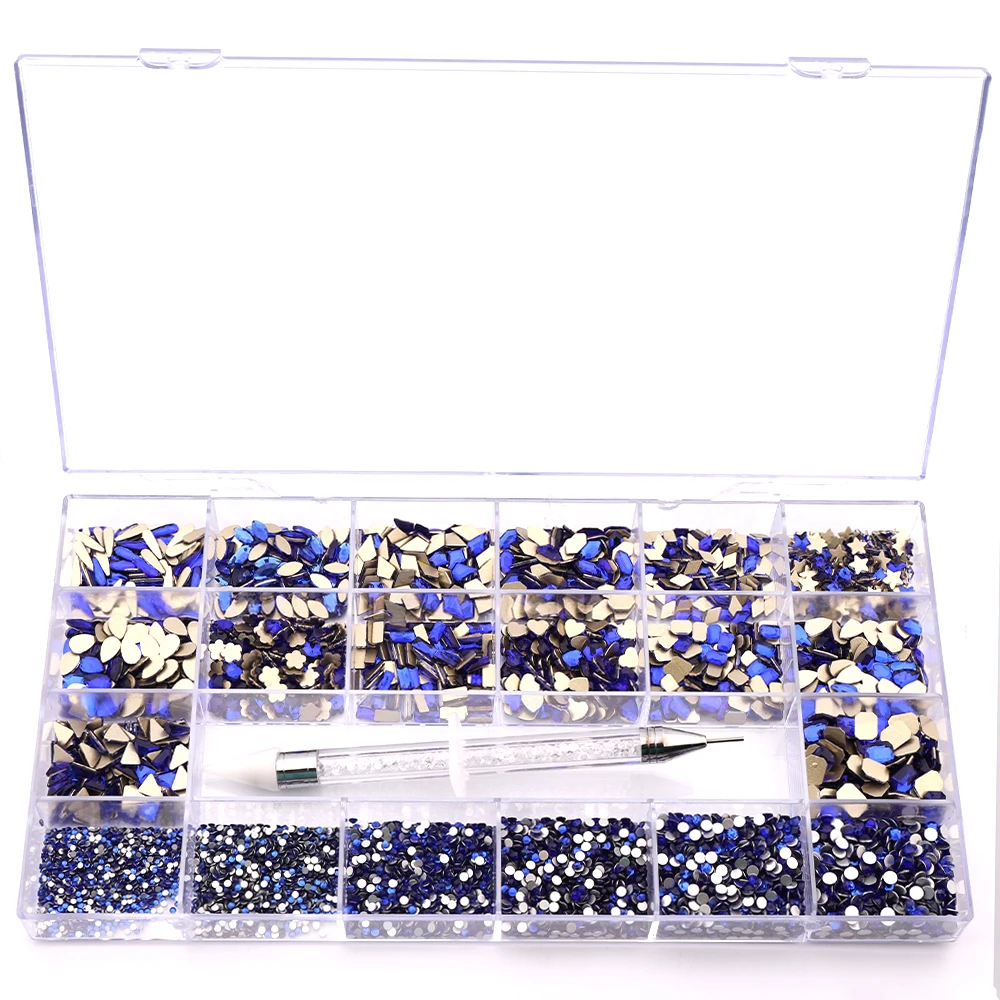 9320Pcs Luxury Shiny Diamond Nail Art Rhinestones Sapphire Decorations Set Crystals Glass 1Pcs Pick Up Pen In Grids Box 21 Shape
9320Pcs Luxury Shiny Diamond Nail Art Rhinestones Sapphire Decorations Set Crystals Glass 1Pcs Pick Up Pen In Grids Box 21 Shape
