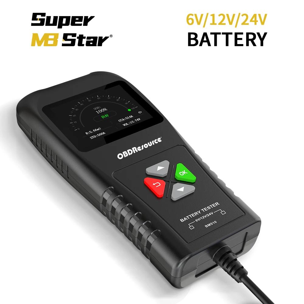 Car Battery Tester BM510 With Screen 6V 12V 24V Truck Motorcycle Reversible Access Clip Charging Test Tool Voltage Detector
Car Battery Tester BM510 With Screen 6V 12V 24V Truck Motorcycle Reversible Access Clip Charging Test Tool Voltage Detector