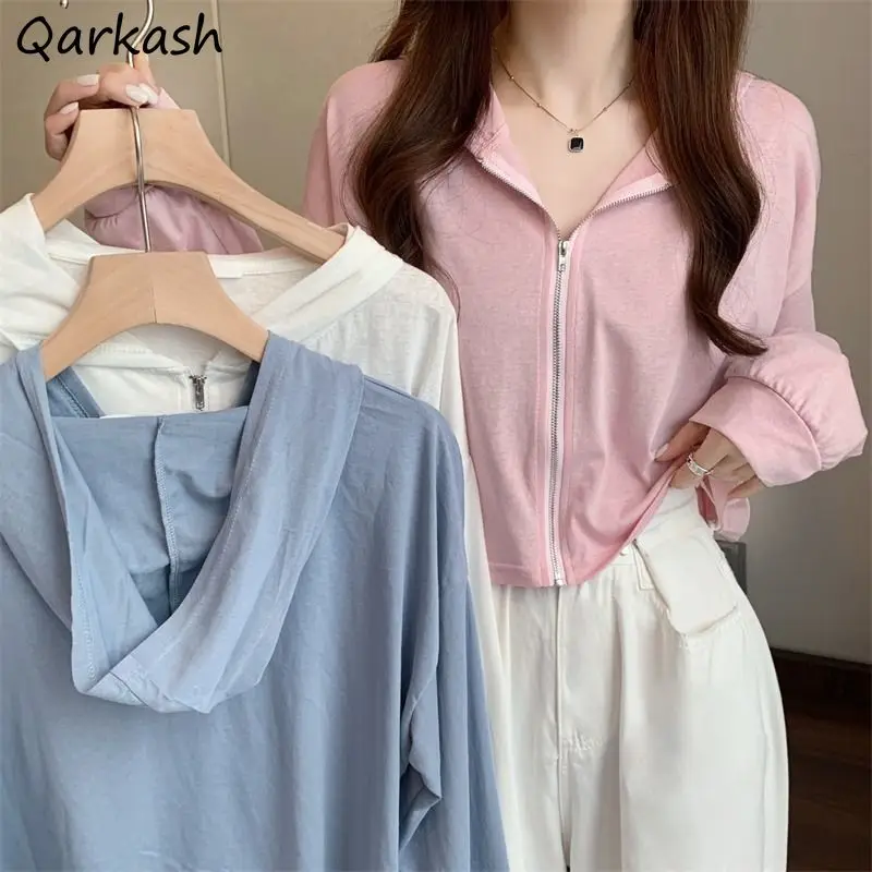 Women Summer Sun Proof Outwear Basic Jackets Loose Crop Top All-match Thin Hooded Zipper Cozy Students Casual Simple Ulzzang Ins
Women Summer Sun Proof Outwear Basic Jackets Loose Crop Top All-match Thin Hooded Zipper Cozy Students Casual Simple Ulzzang Ins