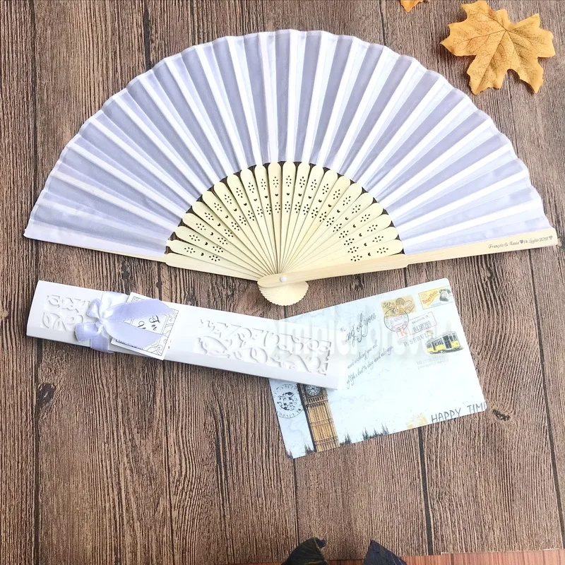 Customized Logo Luxurious Silk Folding Hand Fan in Elegant Laser-Cut Gift Box Wedding Party Giveaways 80pcs
Customized Logo Luxurious Silk Folding Hand Fan in Elegant Laser-Cut Gift Box Wedding Party Giveaways 80pcs