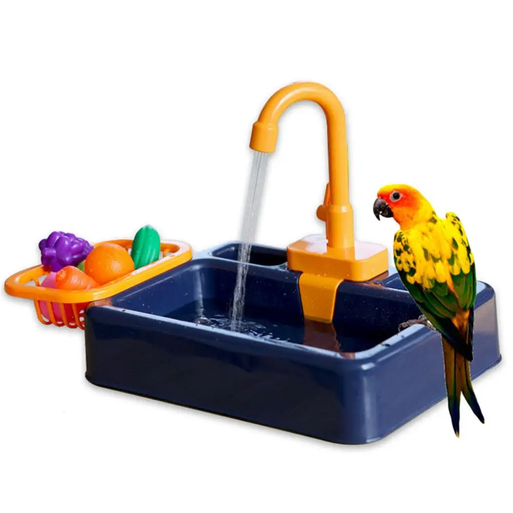 Bird Feeder Pet Pool Automatic Bird Bathing Tub with Faucet Food Container Bird Accessory for Pet Parrots
Bird Feeder Pet Pool Automatic Bird Bathing Tub with Faucet Food Container Bird Accessory for Pet Parrots
