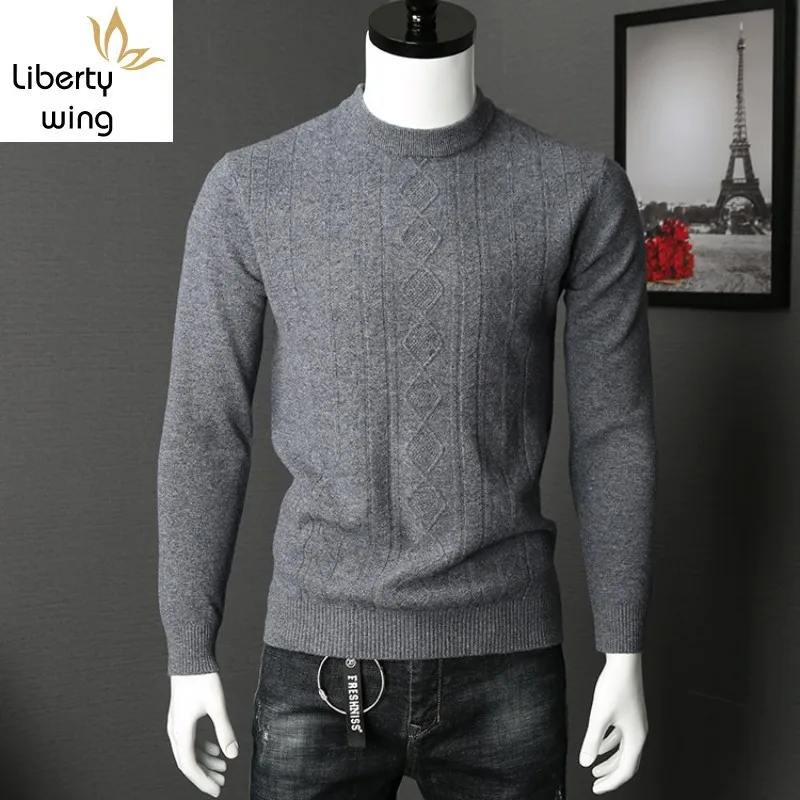 High Quality Men O-Neck Pullover Sweater Solid Color Warm 100% Wool Knit Top Business Man Slim Fit Woolen Knitwear Tops
High Quality Men O-Neck Pullover Sweater Solid Color Warm 100% Wool Knit Top Business Man Slim Fit Woolen Knitwear Tops