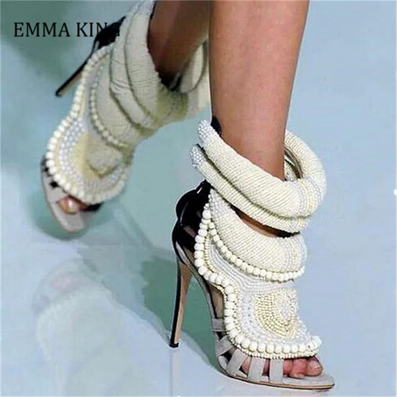 100% Handmade Pearl Beaded Women Summer Shoes Female Sexy Open Toe Thin High Heel Boots Sandals 2020 Summer Wedding Dress Pumps
100% Handmade Pearl Beaded Women Summer Shoes Female Sexy Open Toe Thin High Heel Boots Sandals 2020 Summer Wedding Dress Pumps