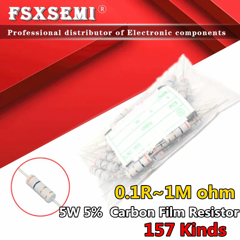 10pcst 5W 5% Carbon Film Resistor 0.1R 1R ~ 1M 2.2R 10R 22R 47R 51R 100R 150R 470R 1K 4.7K 10K 47K 1 2.2 10 22 47 51 100 150 470
10pcst 5W 5% Carbon Film Resistor 0.1R 1R ~ 1M 2.2R 10R 22R 47R 51R 100R 150R 470R 1K 4.7K 10K 47K 1 2.2 10 22 47 51 100 150 470