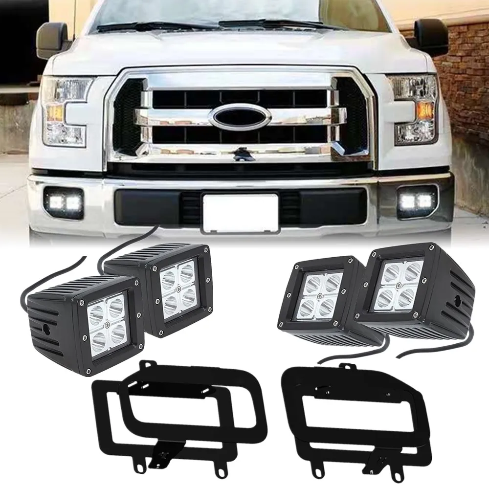 For 2015-2017 Ford F150 Fog Lights 4pcs 20W 3Inch Led Work Lights With Front Bumper Fog Lamp Mounting Brackets Kit
For 2015-2017 Ford F150 Fog Lights 4pcs 20W 3Inch Led Work Lights With Front Bumper Fog Lamp Mounting Brackets Kit