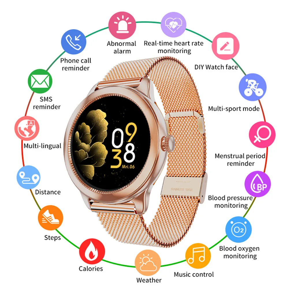 Women Ladies Smart Bracelet Call Alarm Reminder Heart Rate Monitor Music Control Wristwatch Bluetooth-compatible
Women Ladies Smart Bracelet Call Alarm Reminder Heart Rate Monitor Music Control Wristwatch Bluetooth-compatible