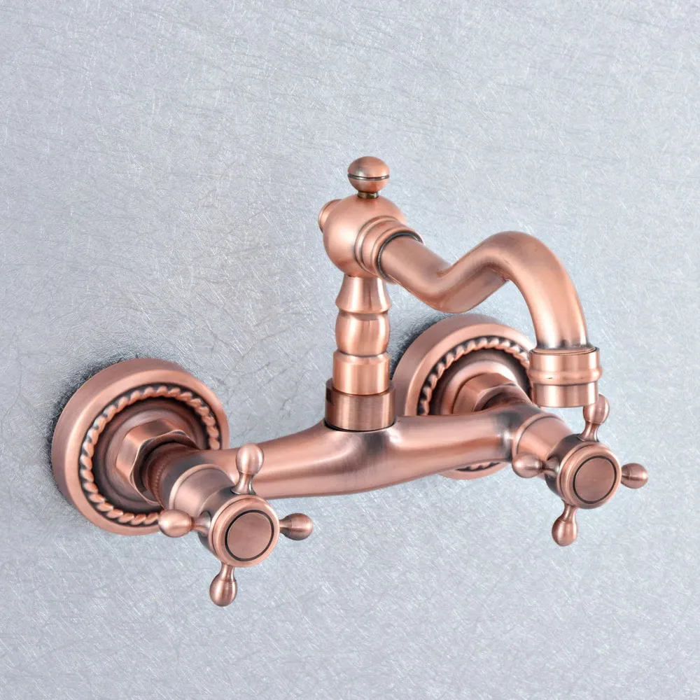 360 Swivel Antique Red Copper Bathroom Basin Sink Mix Tap Dual Handles Wall Mounted Kitchen Basin Sink Mixer Faucet Nsf758
360 Swivel Antique Red Copper Bathroom Basin Sink Mix Tap Dual Handles Wall Mounted Kitchen Basin Sink Mixer Faucet Nsf758