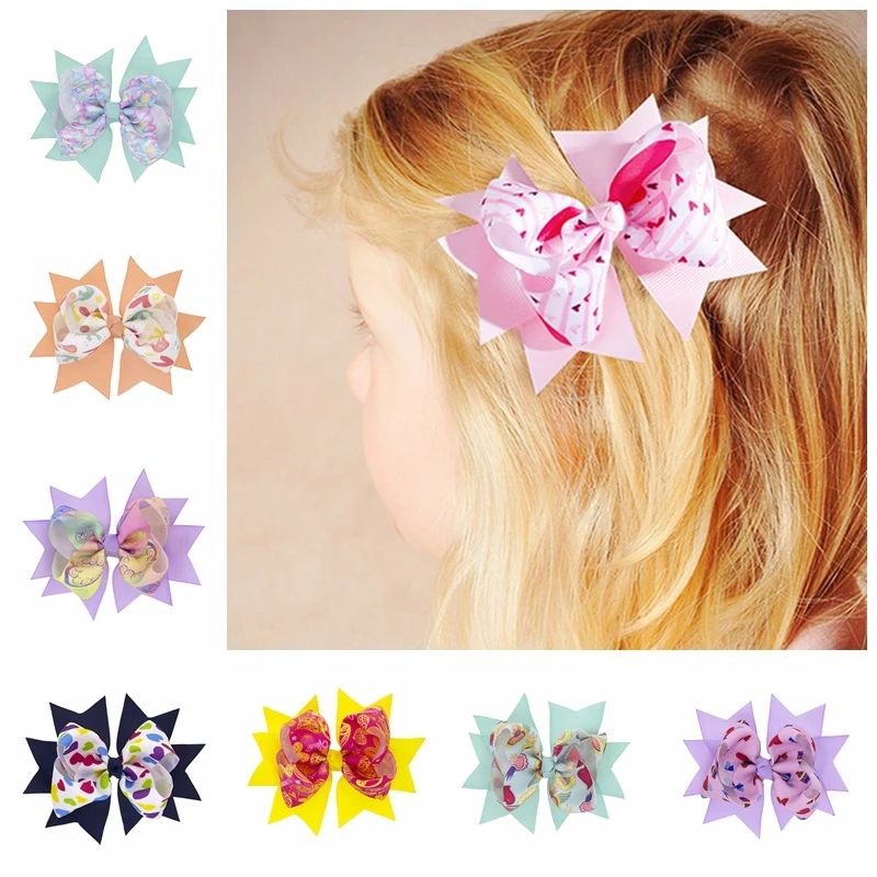 Double Layer Grosgrain Ribbon Bowknot Baby Girls Hair Clips Fashion Heart-shaped Pattern Bows Infant Hairpin Cute Print Headwear
Double Layer Grosgrain Ribbon Bowknot Baby Girls Hair Clips Fashion Heart-shaped Pattern Bows Infant Hairpin Cute Print Headwear