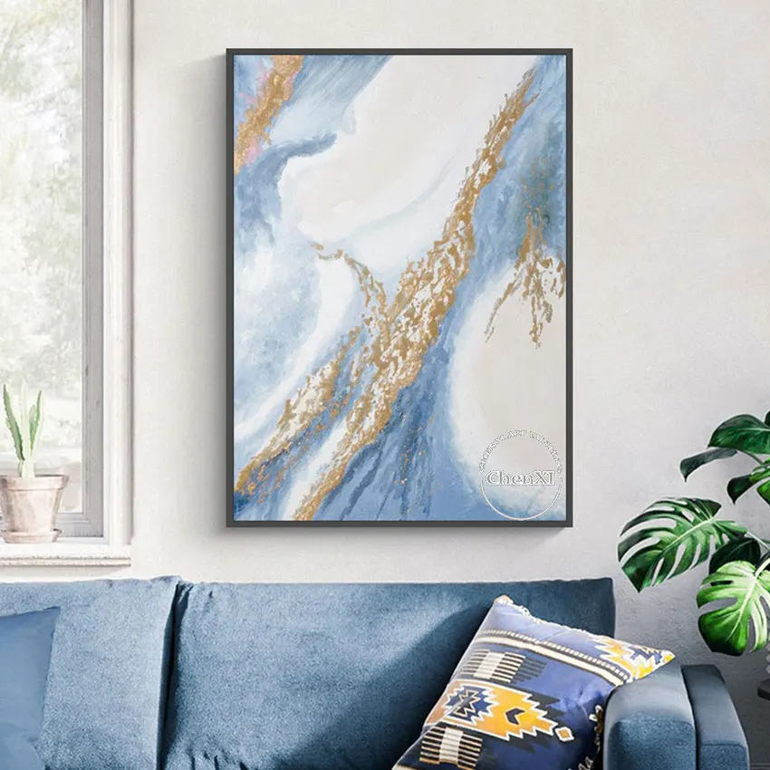 Unframed Abstract Art Wall Picture, Oil Paintings on Canvas, Original Hand Painted, Blue, White, Gold, Apartment, Hallway Decor
Unframed Abstract Art Wall Picture, Oil Paintings on Canvas, Original Hand Painted, Blue, White, Gold, Apartment, Hallway Decor
